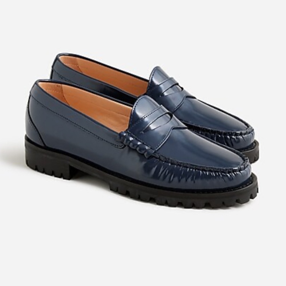 J. Crew Navy Leather Loafers